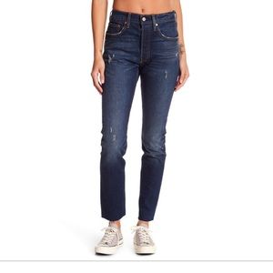Levi’s 501 Raw Hem Button Fly Jeans